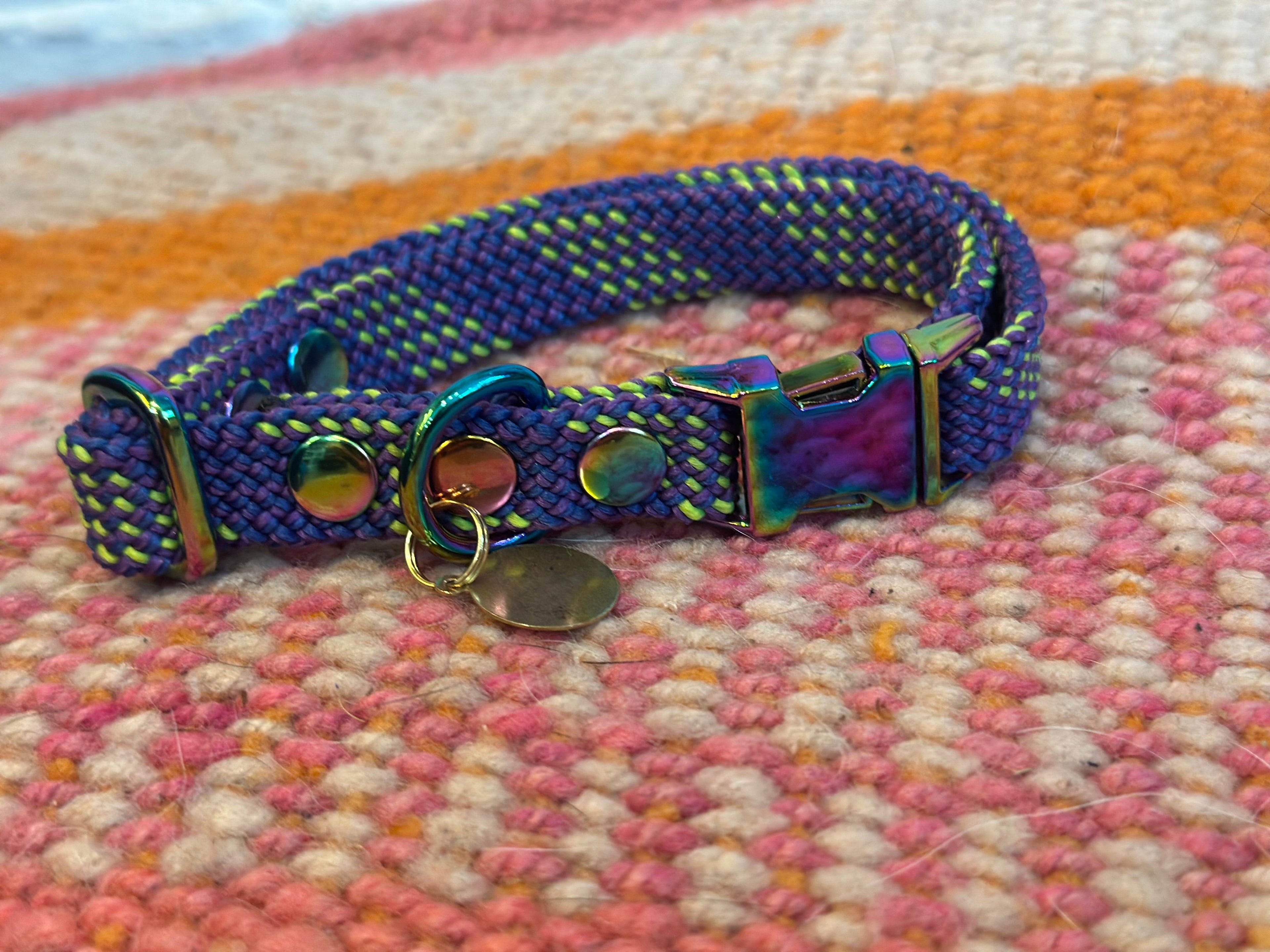 Saimin Flat Rope Collar - Pride Purple Mint